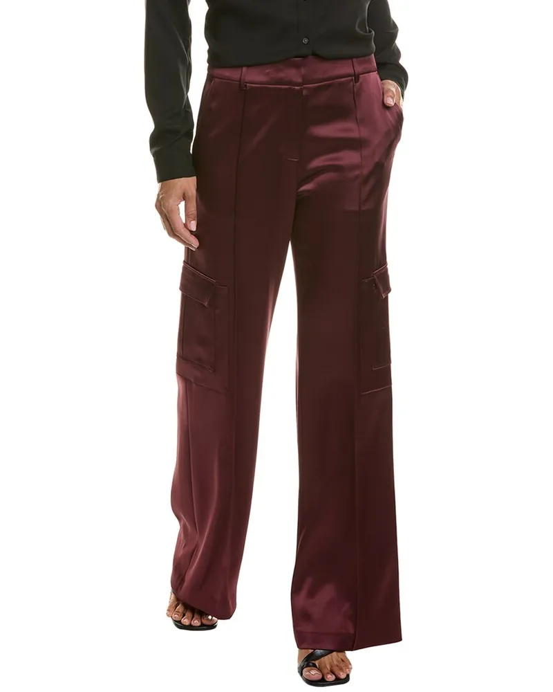 Elie Tahari Satin Cargo Pant Purple