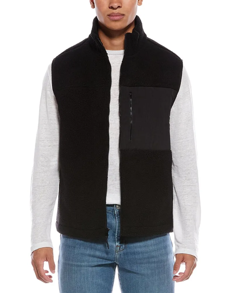 Vince Teddy Fleece Vest Black