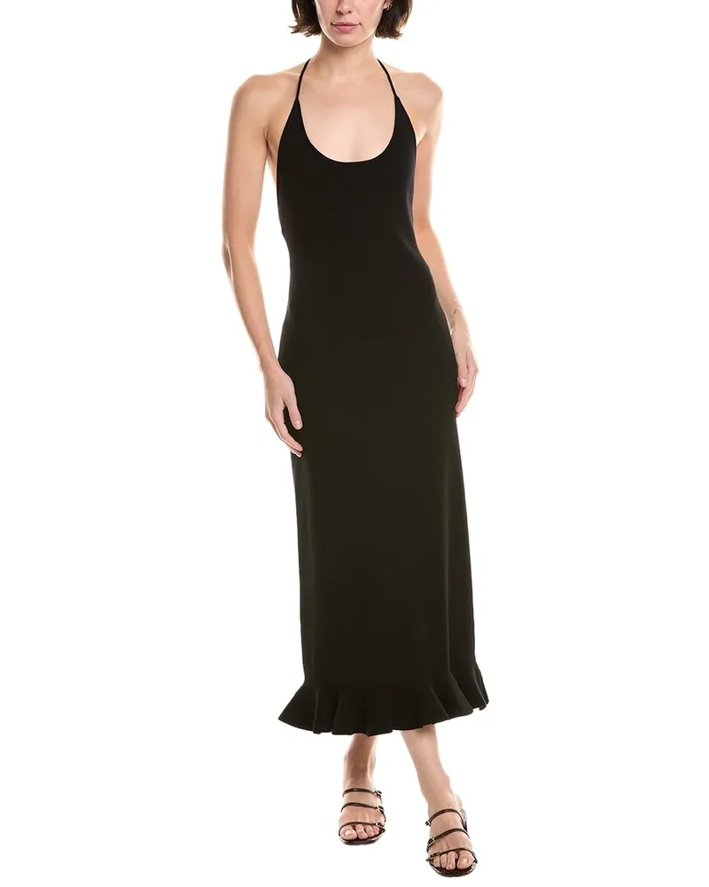 Rebecca Taylor Knotted Back Column Maxi Dress Black