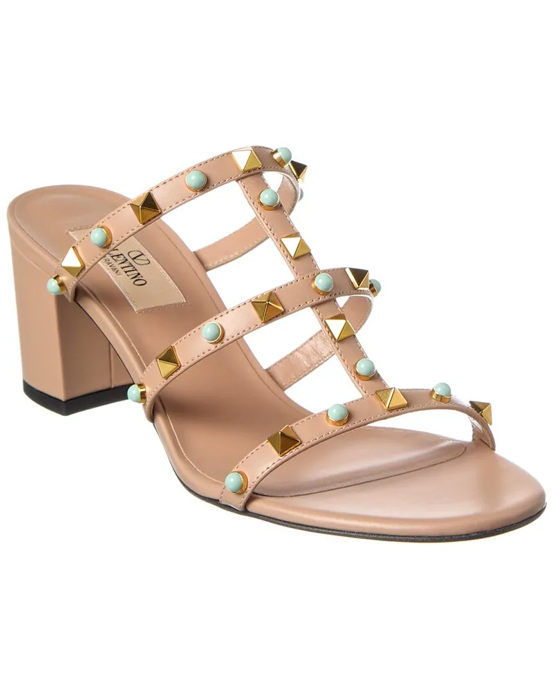Valentino Garavani Rockstud Caged 60 Leather Sandal Pink