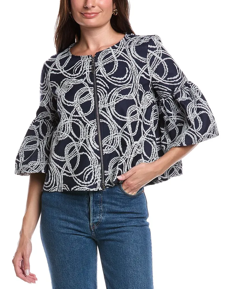 Joseph Ribkoff Jacquard Jacket Blue