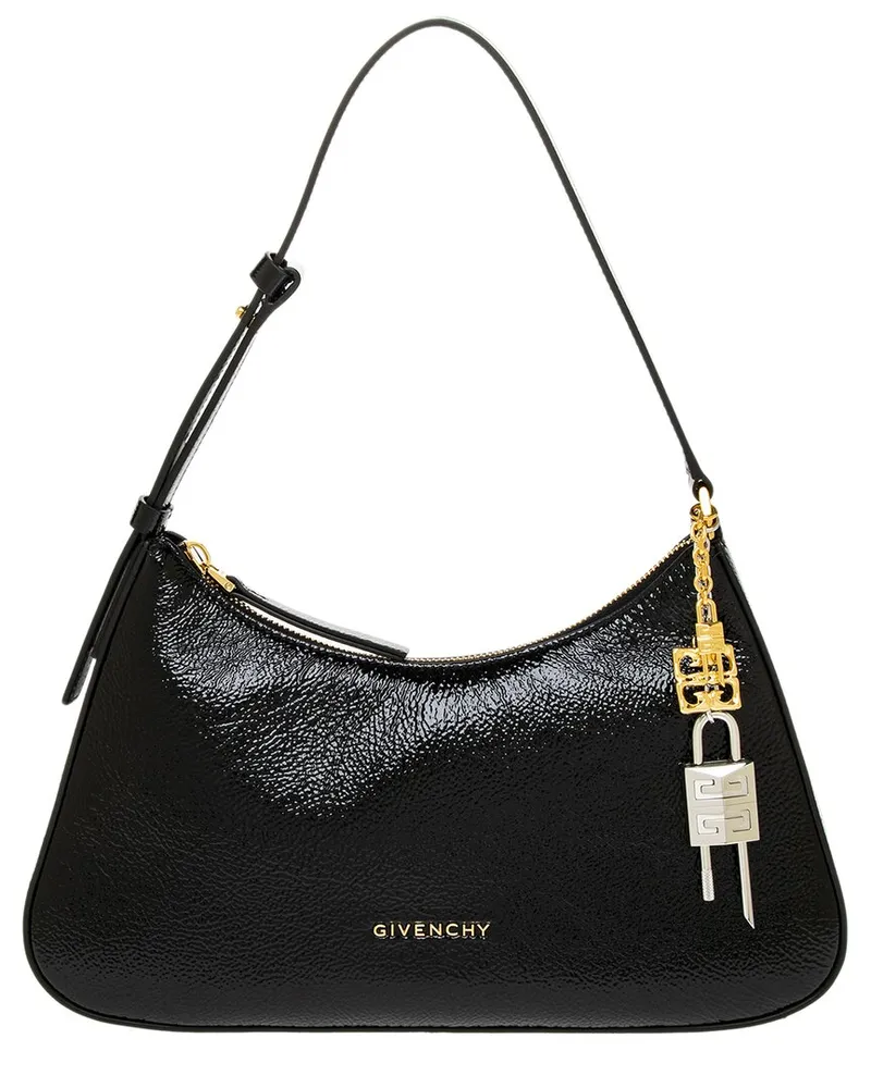 Givenchy Lucky Lock Small Patent Hobo Bag Black