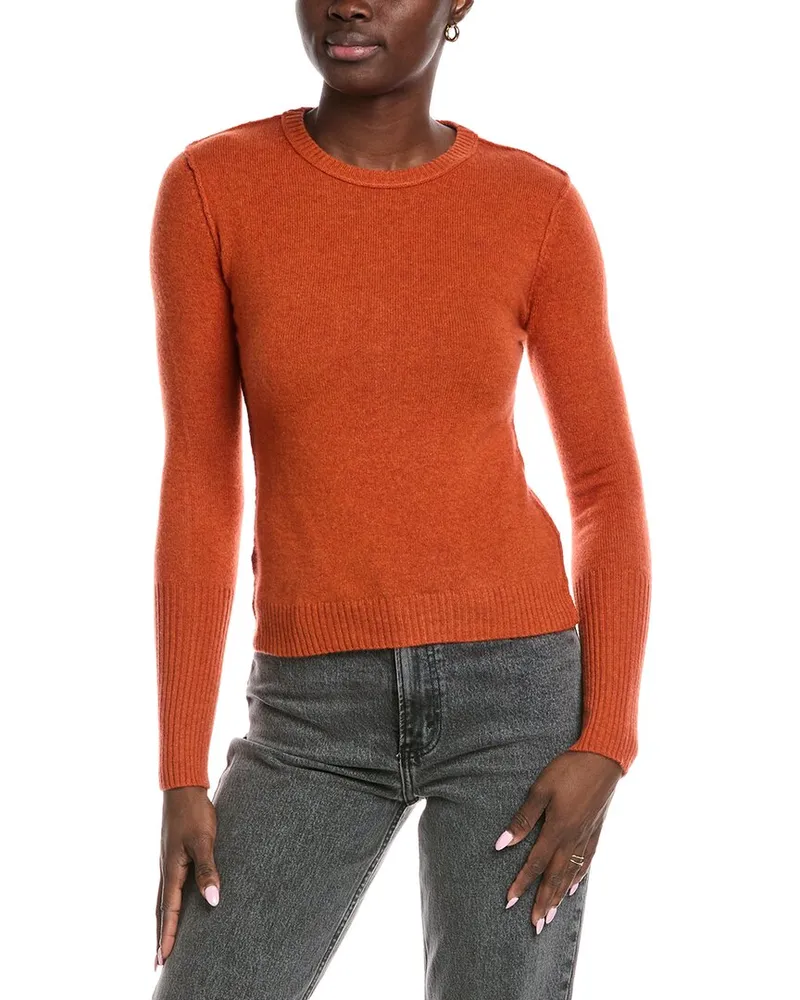 Autumn Cashmere Raw Edge Cashmere Sweater Orange