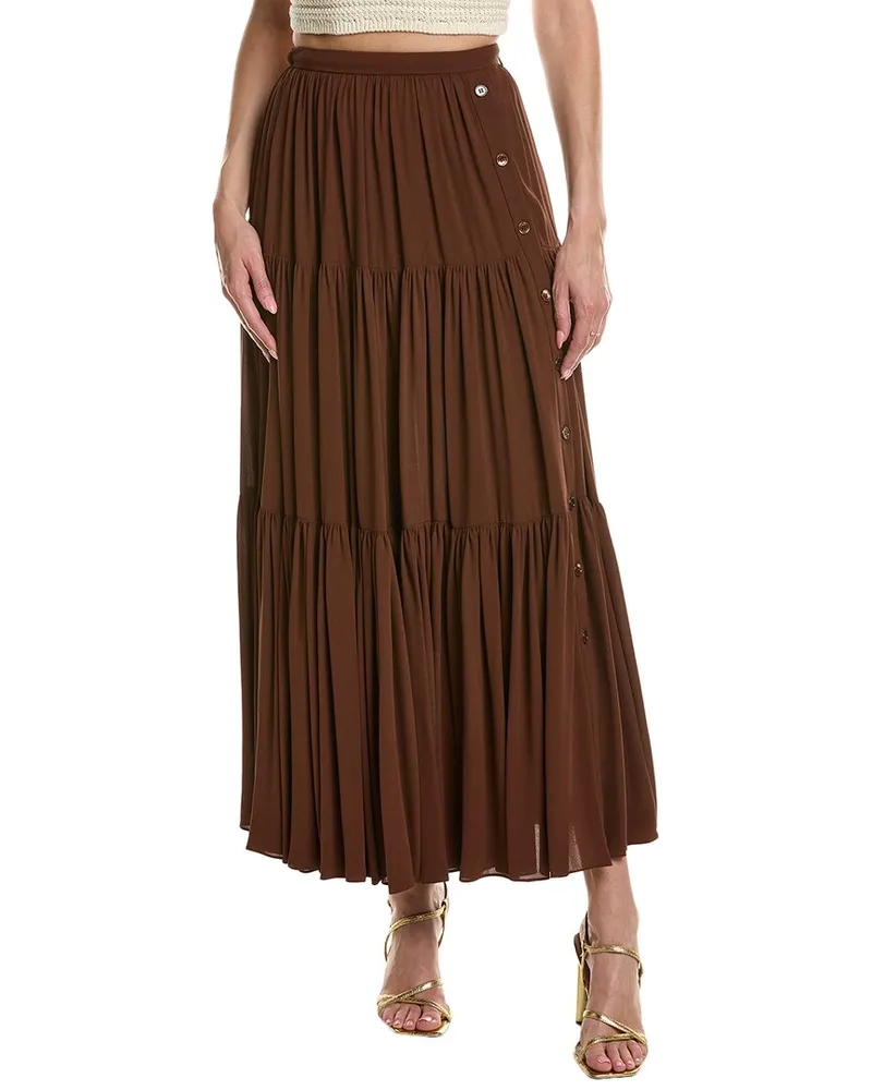 Michael Kors Silk Skirt Brown