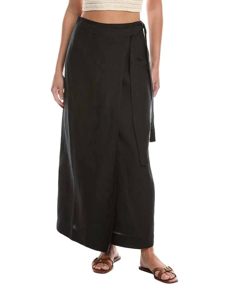 Onia Air Linen-Blend Maxi Wrap Skirt Nocolor