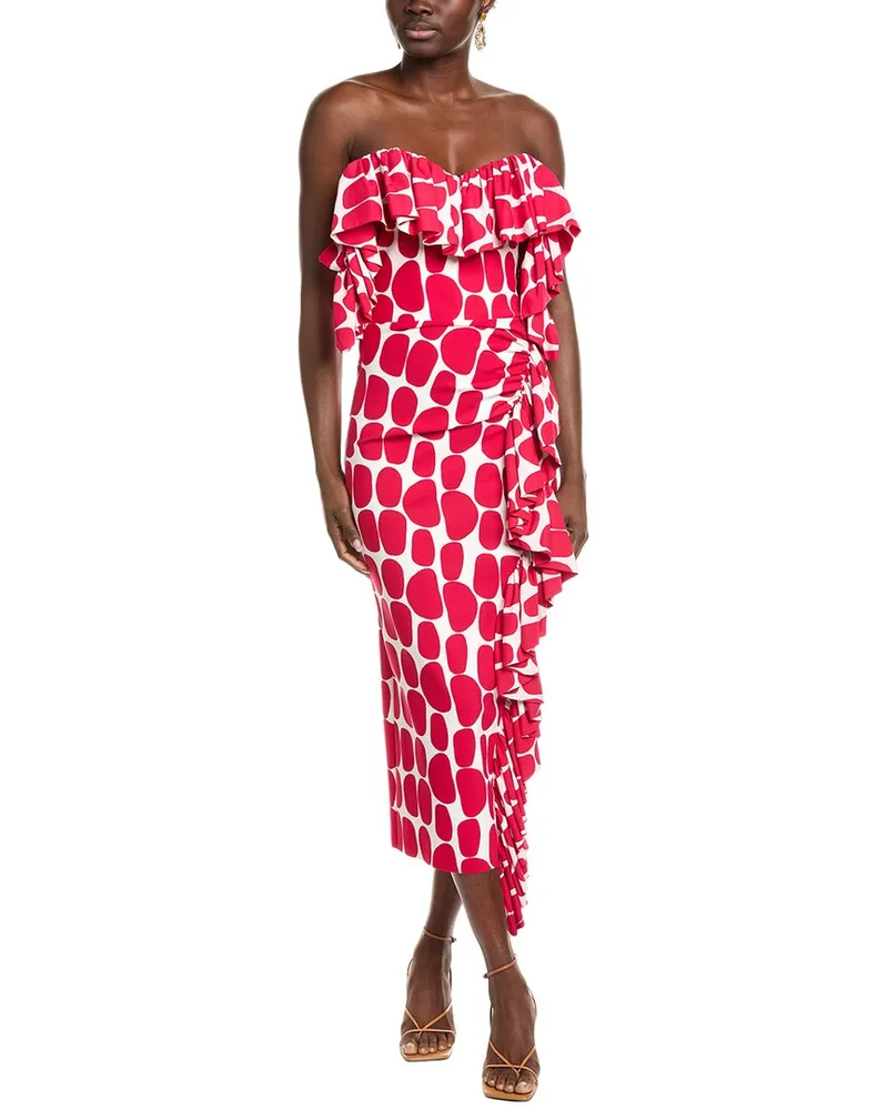 Chiara Boni Giraffea Midi Dress Red