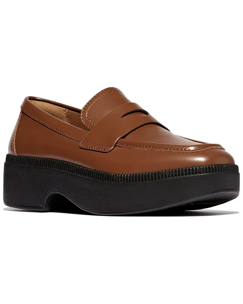 FitFlop F-Luma Leather Loafer Brown