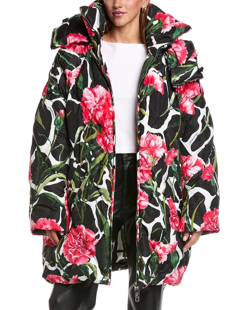 Dolce & Gabbana Oversized Quilted Coat Black