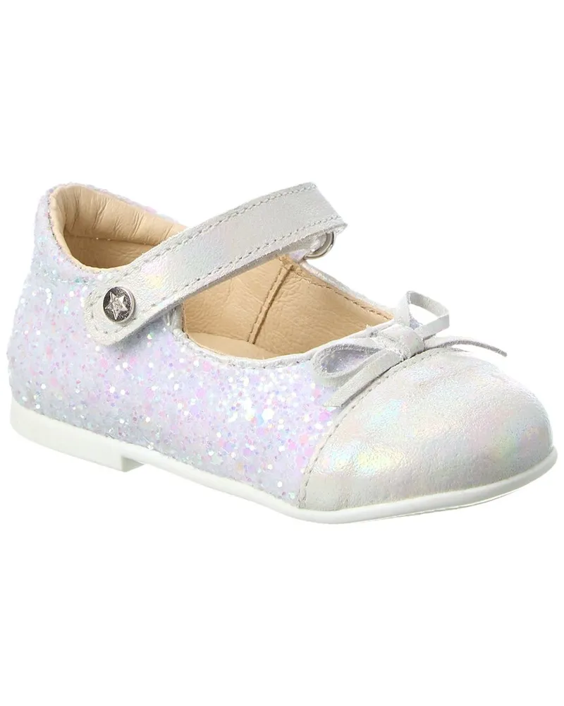 Naturino Salleny Glitter & Leather Flat White