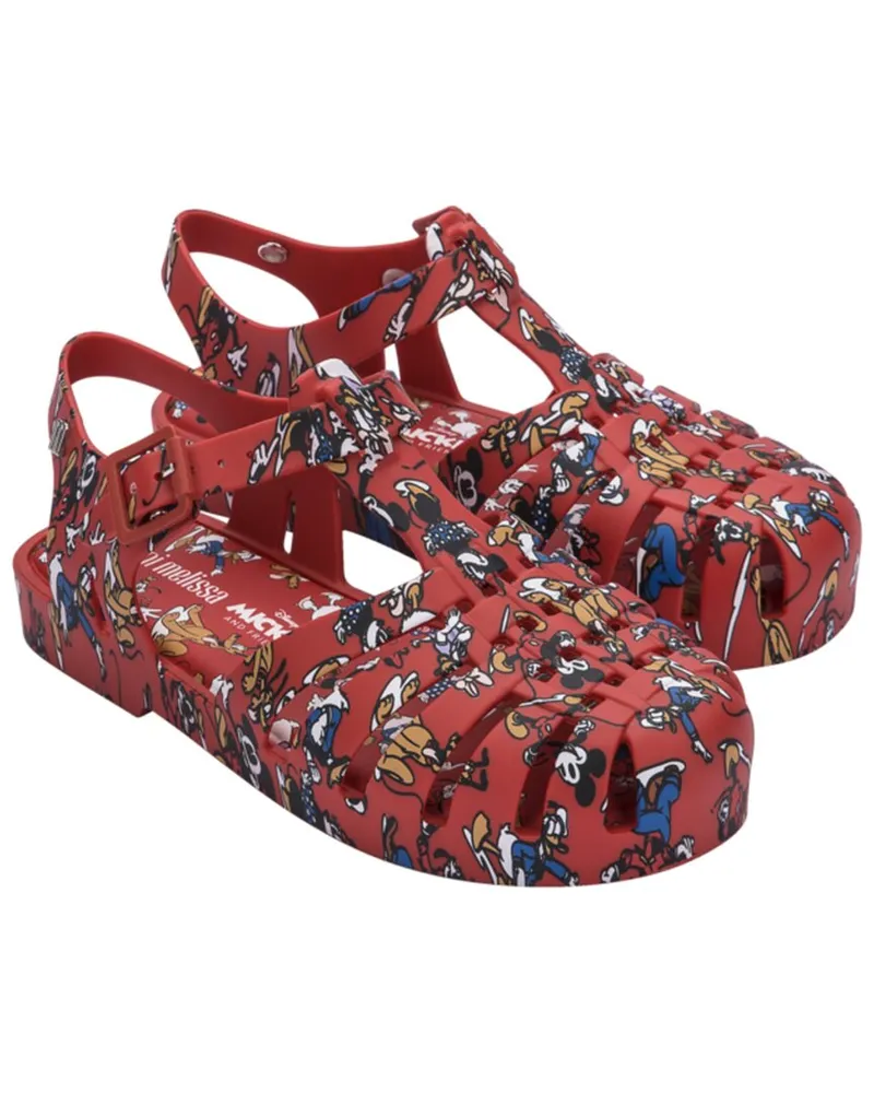 Melissa Mini Poss Print + Mickey & Friends Sandal Red