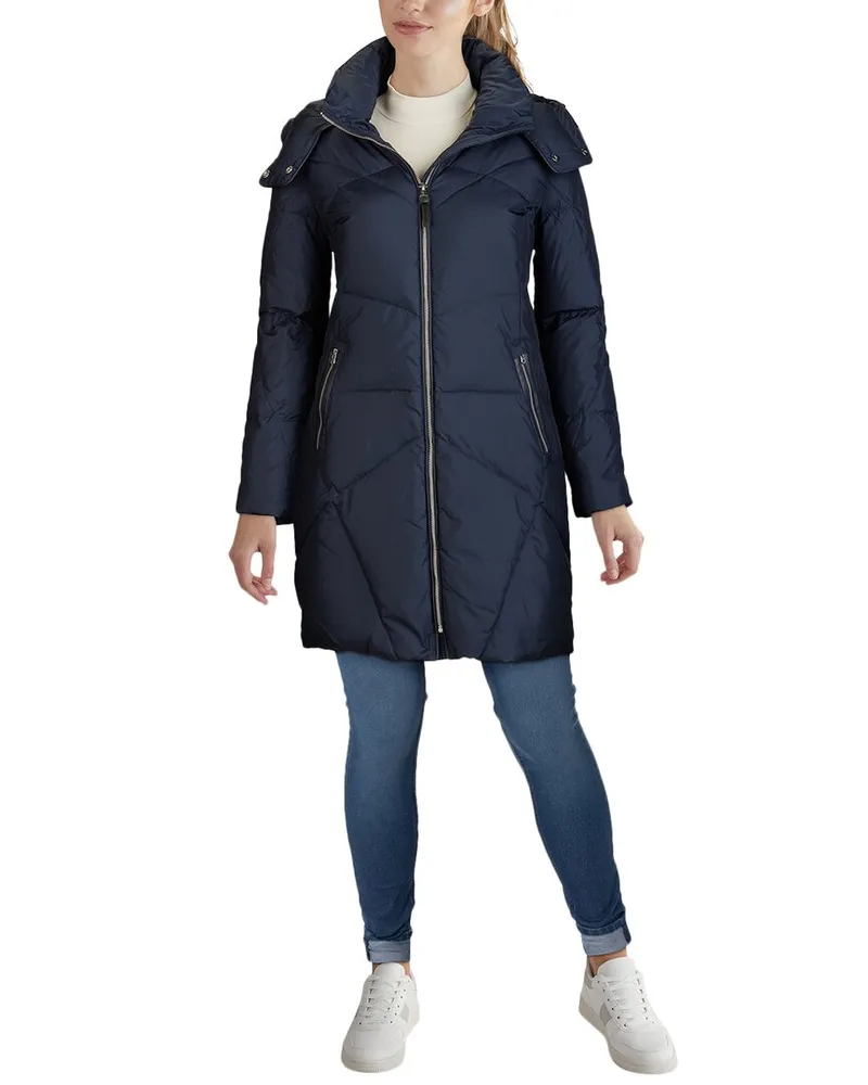 COLE HAAN Essential Soft Down Coat Blue