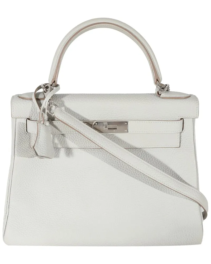 Hermès Grey Perle Togo Retourne Kelly 28 PHW (Authentic Pre-Loved Nocolor
