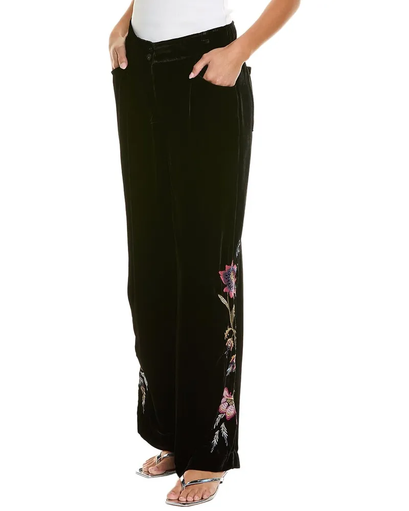 Johnny Was Steffania Silk-Blend Pant Black