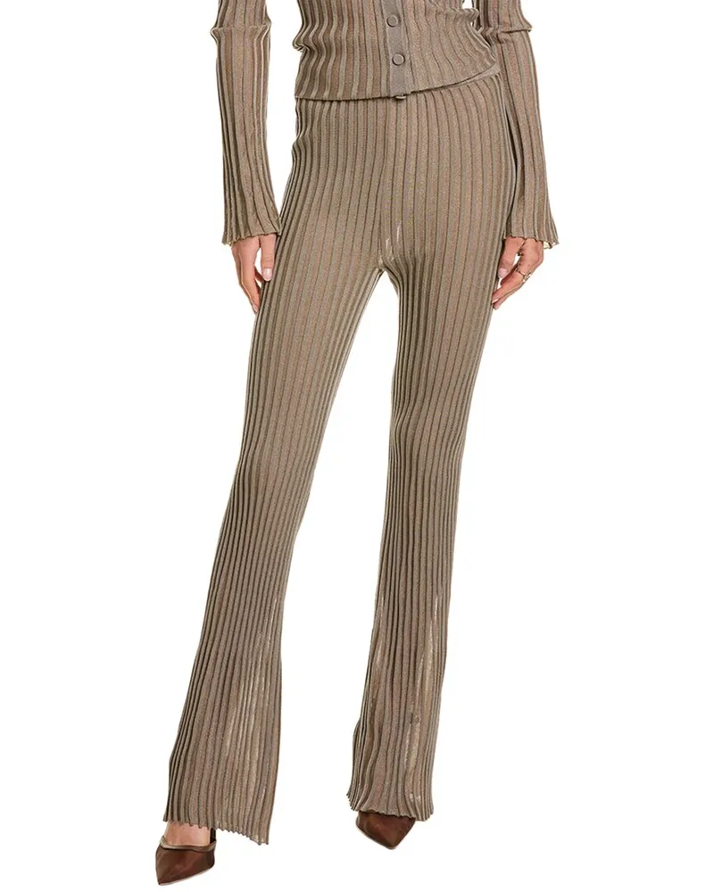 NICHOLAS Mireya Plaited Rib Pant Grey