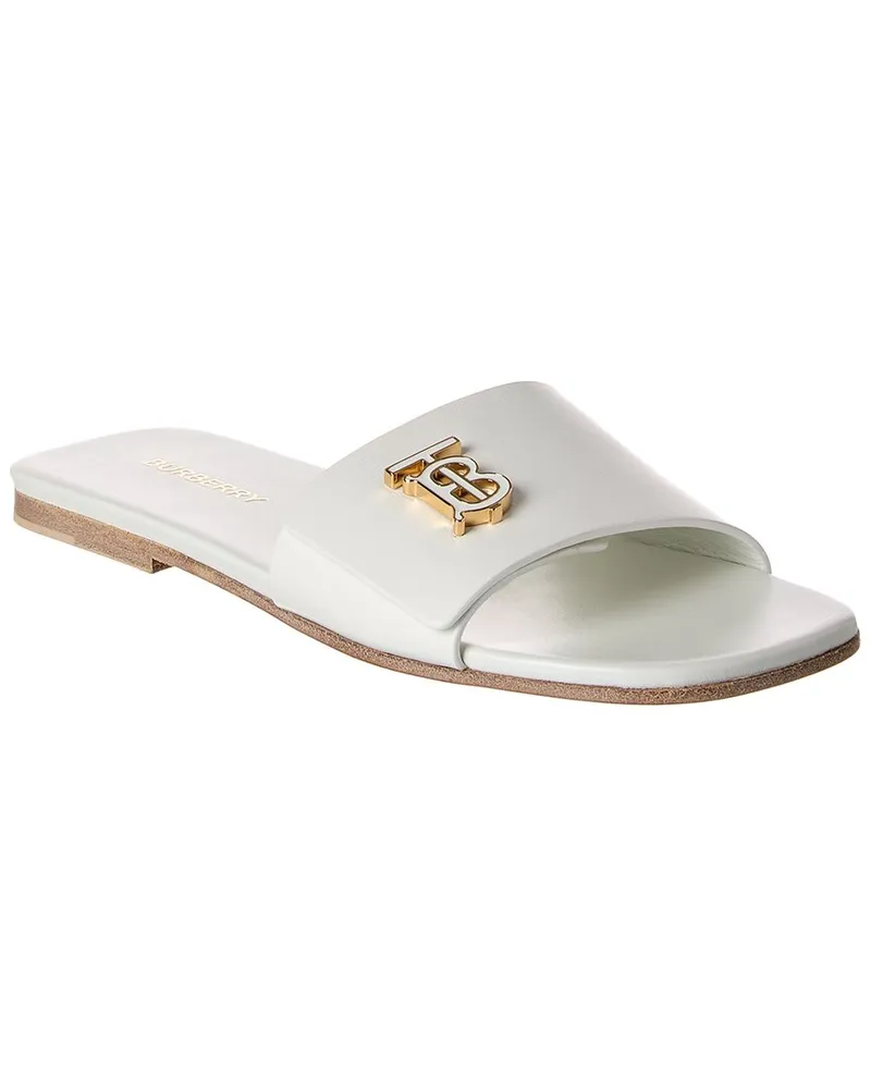 Burberry Monogram Leather Sandal White