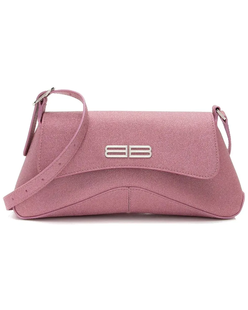 Balenciaga Pink Glitter Cotton XX Flap Shoulder Bag (Authentic Pre-Loved Nocolor