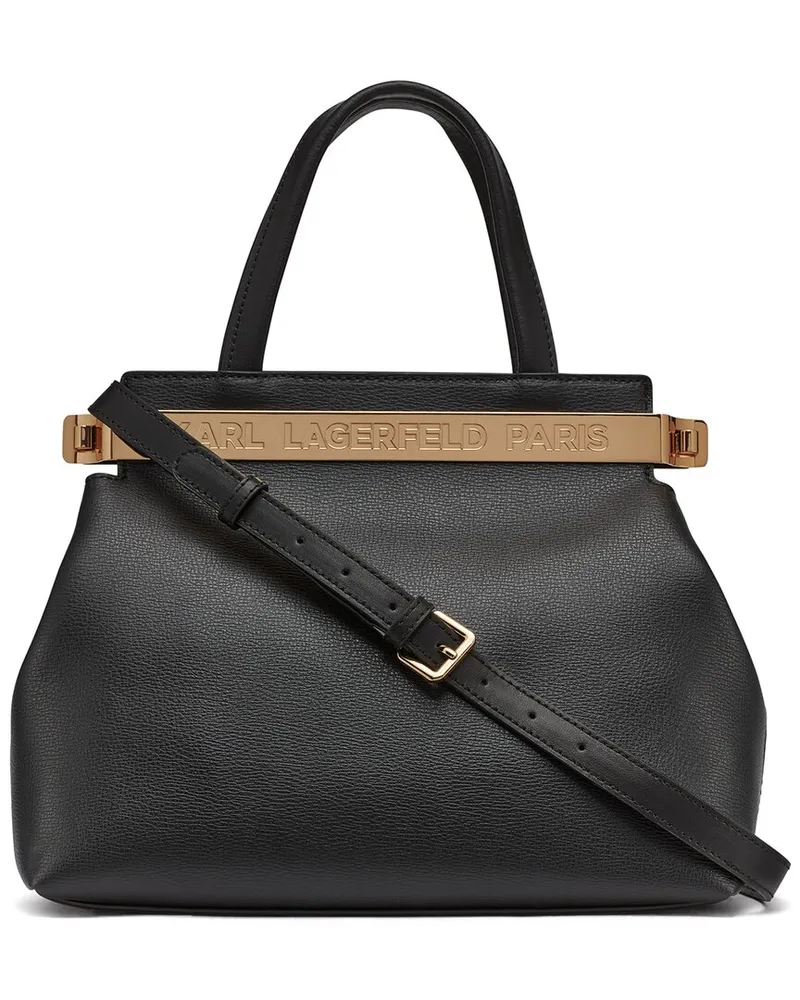 Karl Lagerfeld Jacqueline Leather Satchel Black
