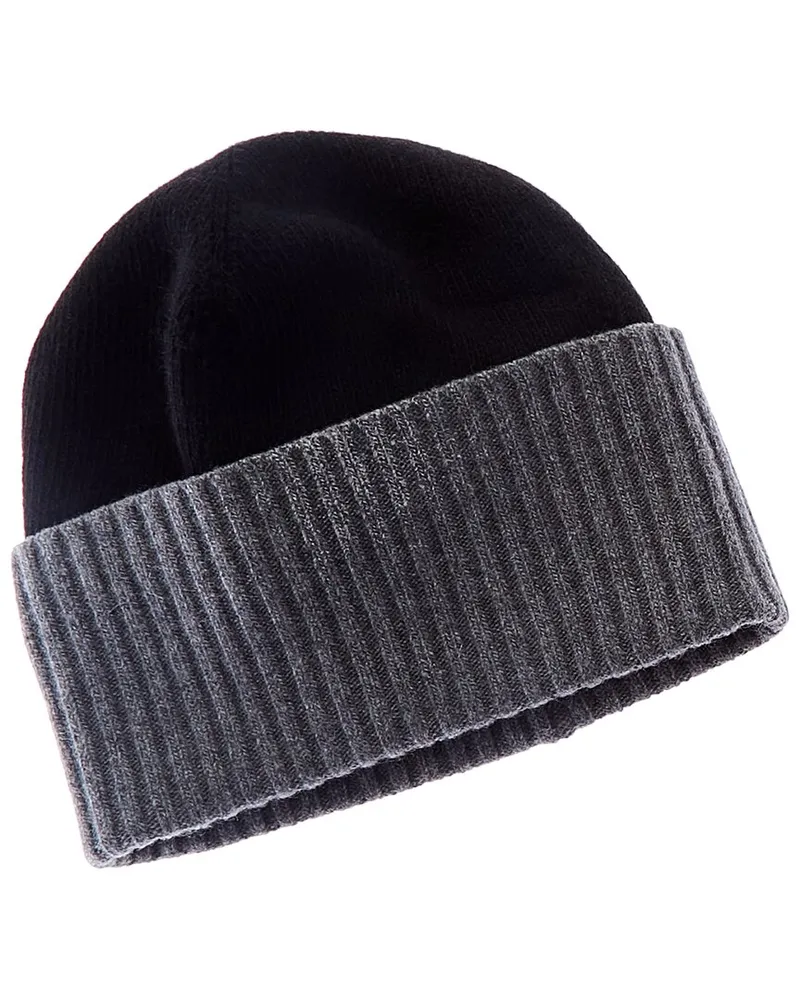 portolano  Colorblocked Cashmere Beanie Black