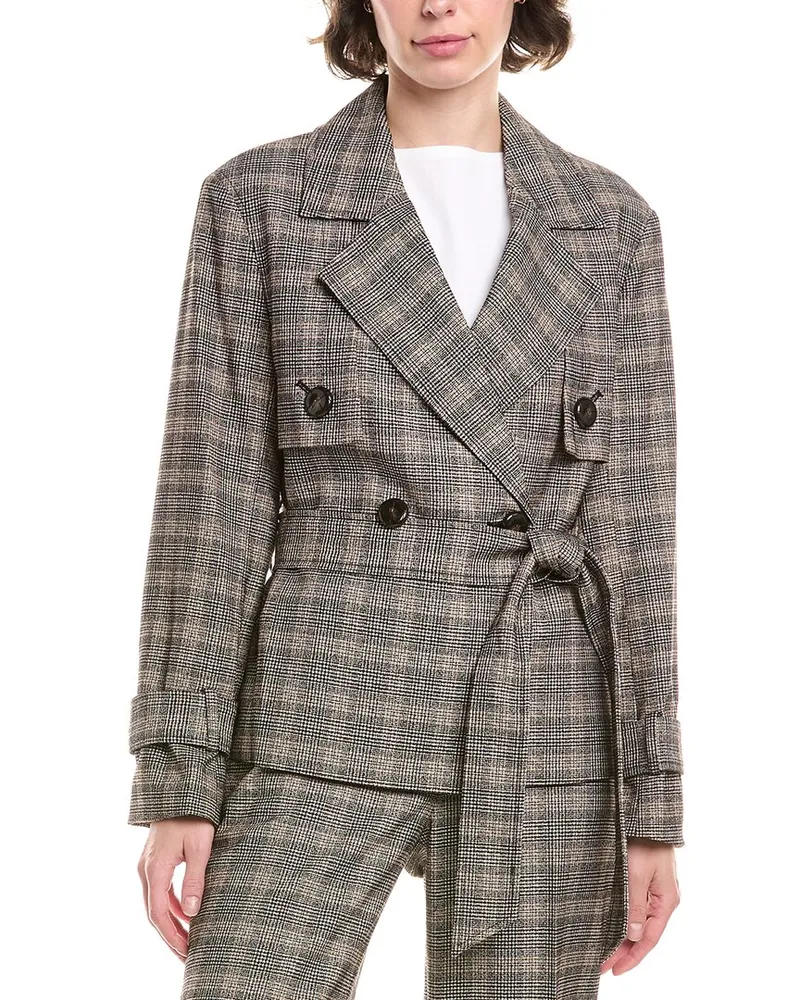 Anne Klein Belted Trench Jacket Black