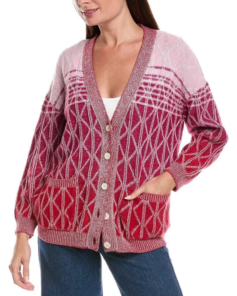 Missoni Oversized Wool-Blend Cardigan Pink