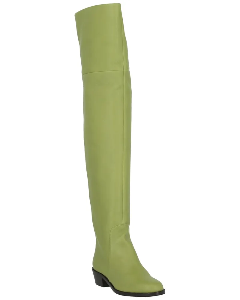 Ferragamo Bucaneve Leather Over-The-Knee Boot Green