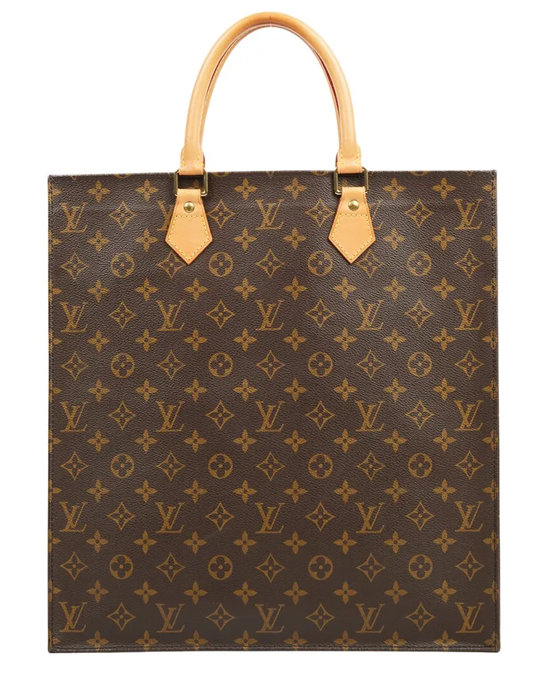 Louis Vuitton Brown Monogram Coated Canvas Sac Plat (Authentic Pre-Loved Nocolor