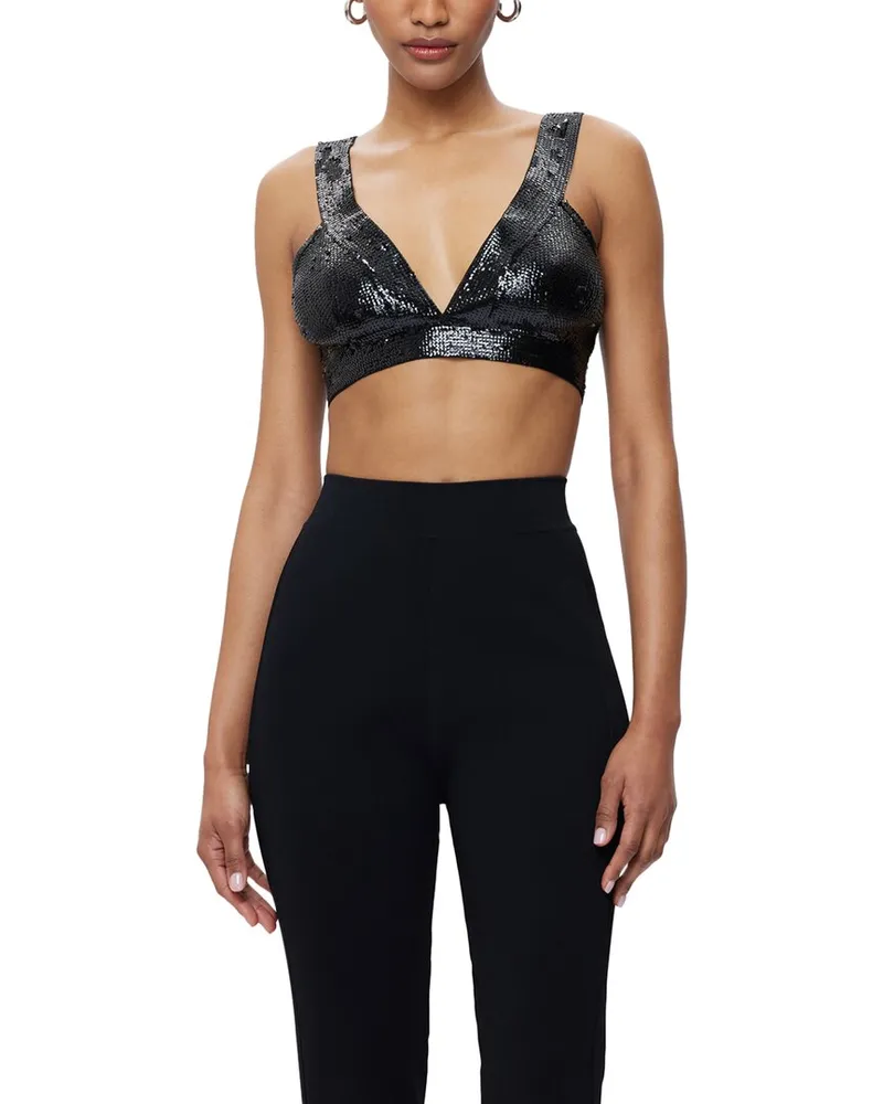 Hervé Léger Sequin Triangle Bra Top Nocolor