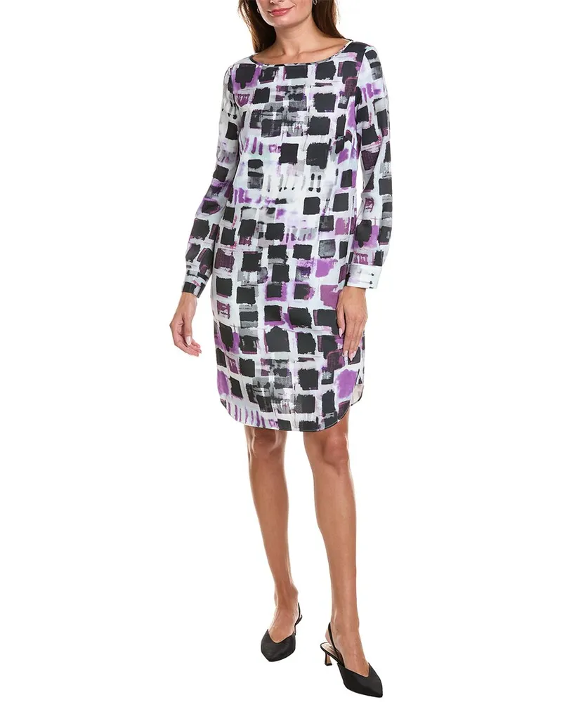 ST. JOHN Bateau Neck Shirtdress Black