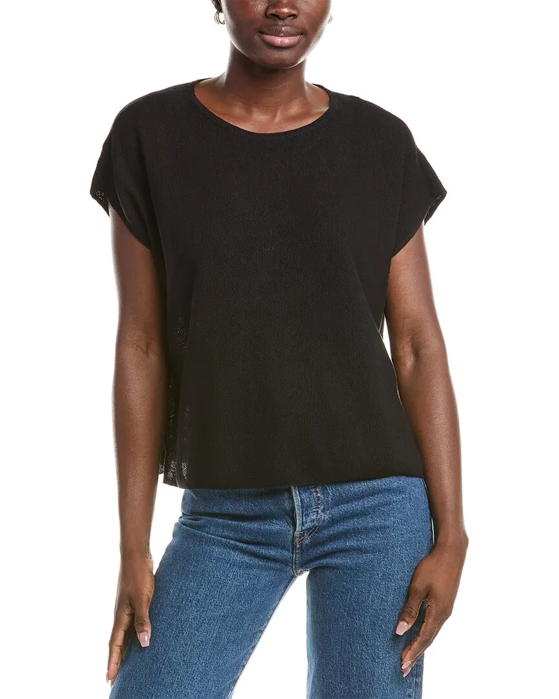 Eileen Fisher Linen-Blend Top Black