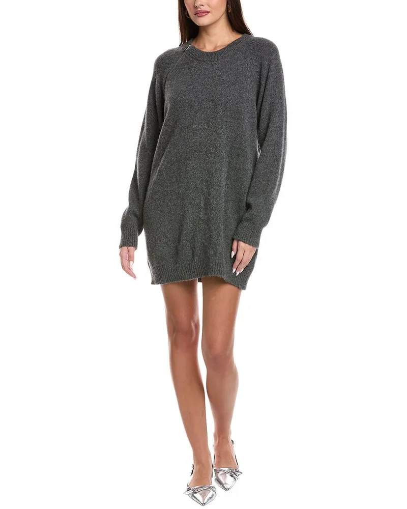 ba&sh Dalede Alpaca & Wool-Blend Sweaterdress Grey