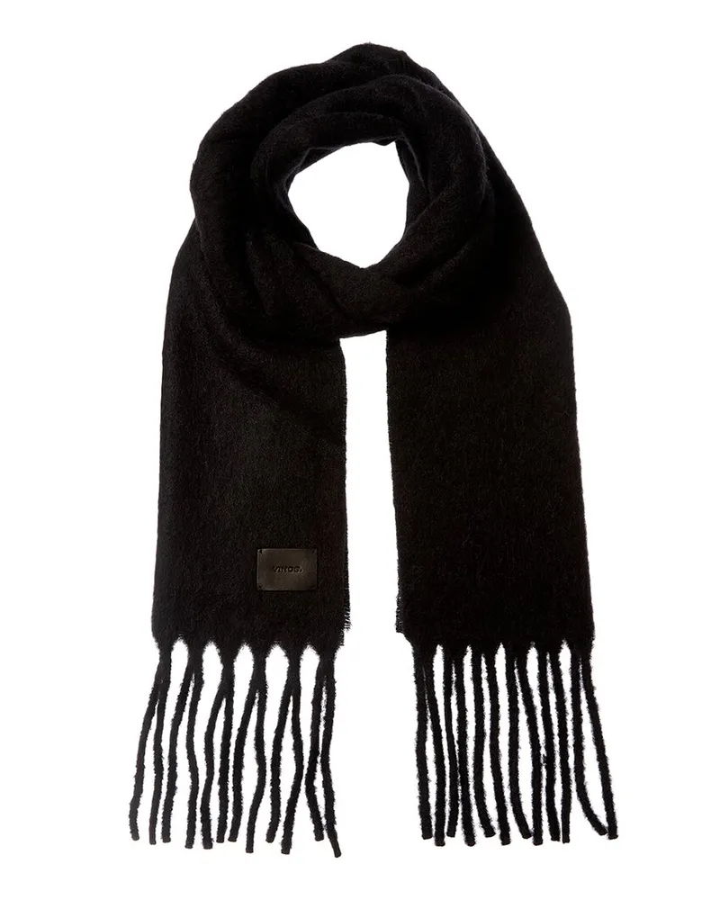 Vince Alpaca Solid Oversized Alpaca, Wool & Silk-Blend Scarf Black
