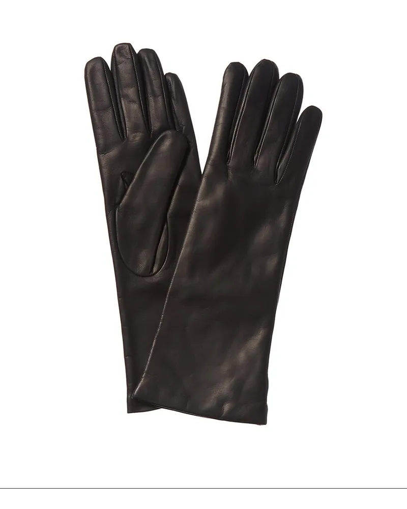 portolano  Cashmere-Lined Long Leather Gloves Grey