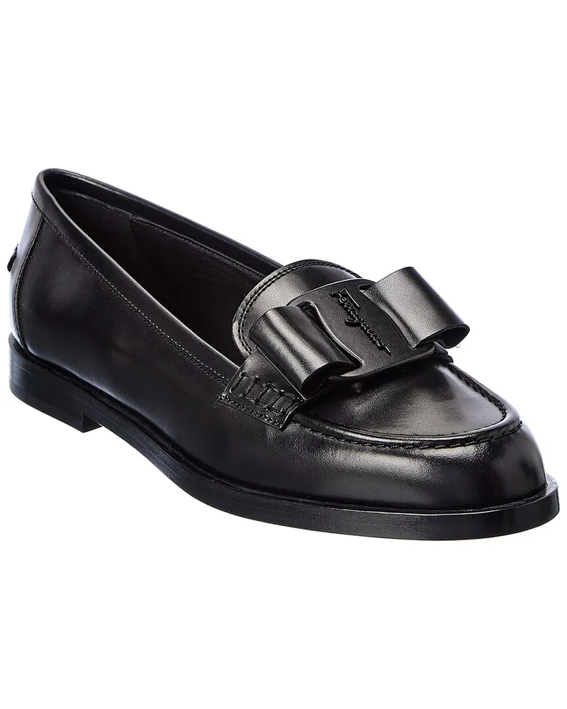 Ferragamo Viva Leather Loafer Black