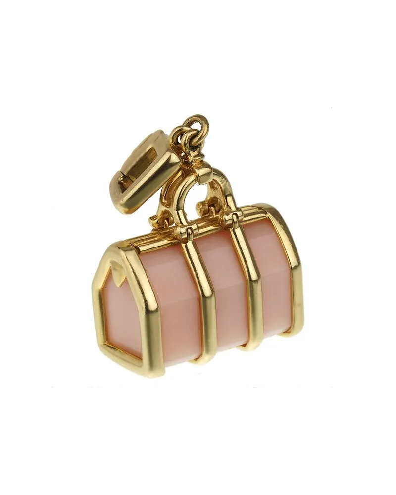 Louis Vuitton 18K Diamond & Rose Quartz Bag Charm Pendant (Authentic Pre-Loved Nocolor