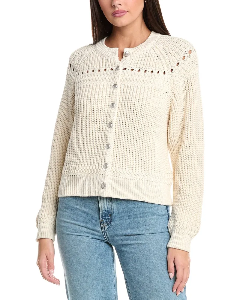 Rag & Bone Kathryn Wool-Trim Cardigan White