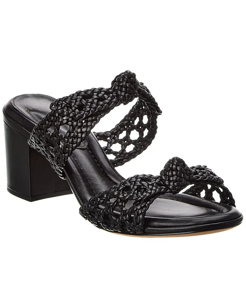 Alexandre Birman Clarita Intreccio 60 Doppia Solet Leather Sandal Black