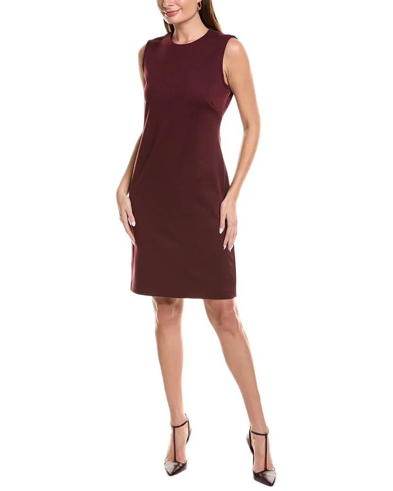 ST. JOHN Milano Wool-Blend Dress Red