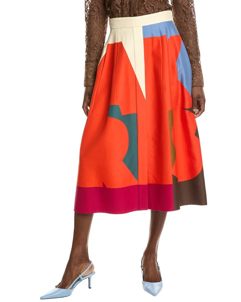 Akris Silk-Blend Skirt Red