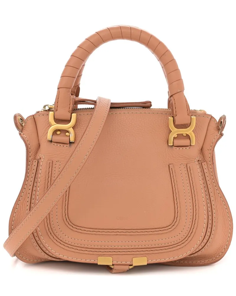 Chloé Peach Pink Calfskin Leather Medium Marcie Satchel (Authentic Pre-Loved Nocolor