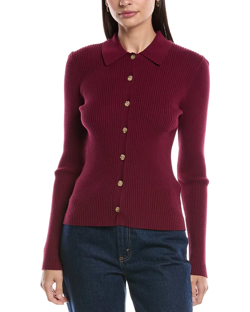 Michael Stars Miri Collared Top Brown