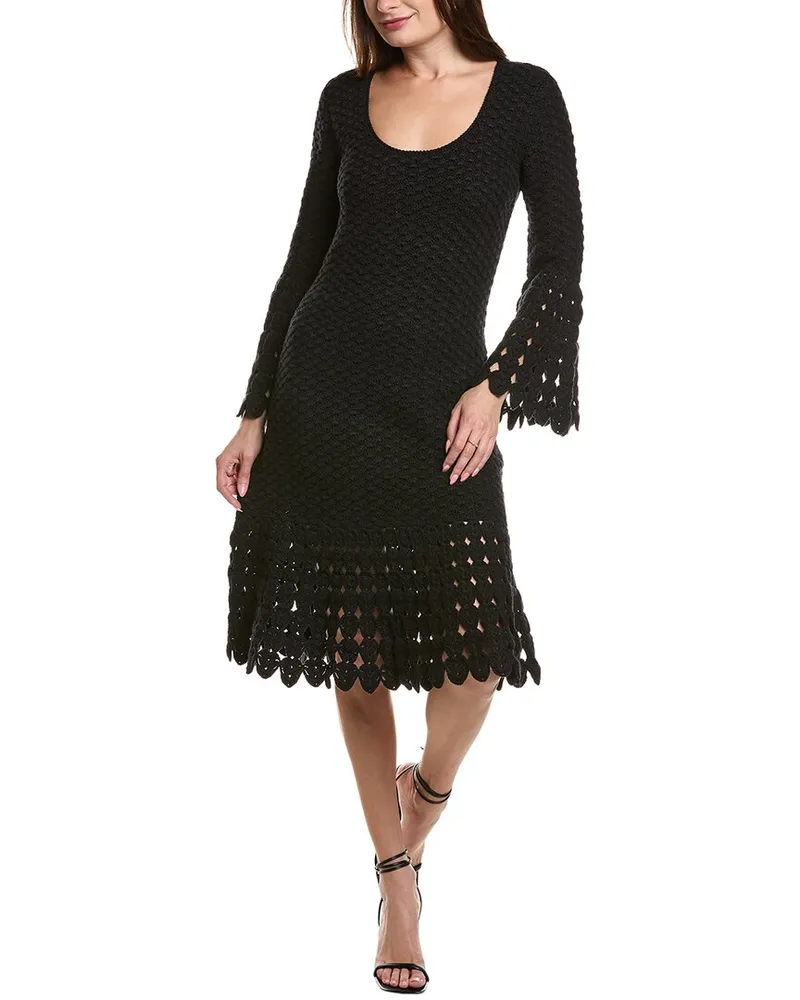 Michael Kors Crochet Cashmere-Blend Sweaterdress Black