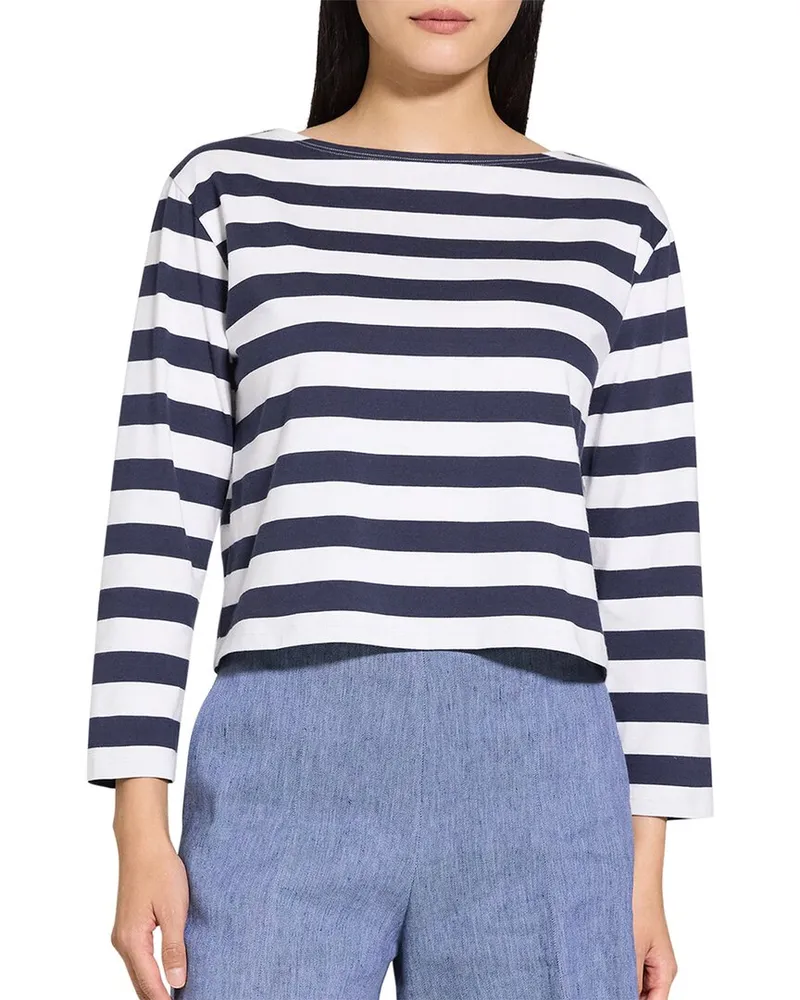 Theory Boat Neck T-Shirt Blue