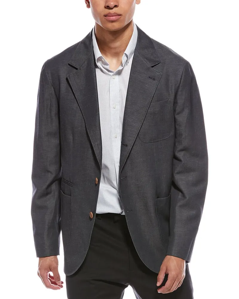 Brunello Cucinelli Linen & Wool-Blend Blazer Nocolor