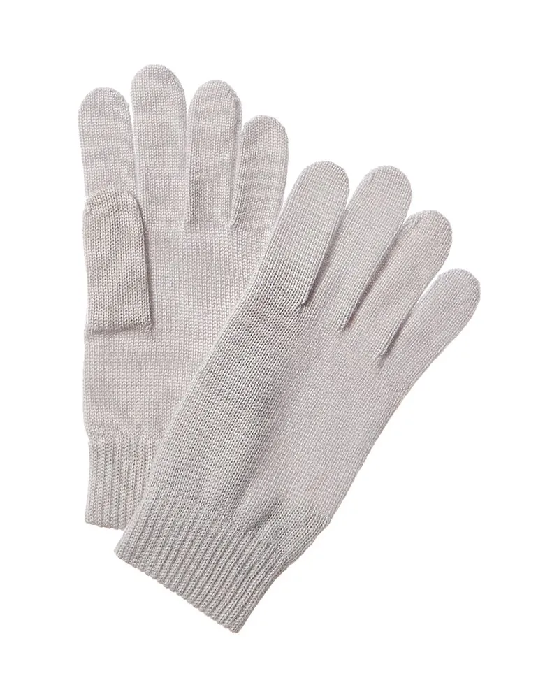 portolano  Ribbed Cuff Wool Gloves Grey
