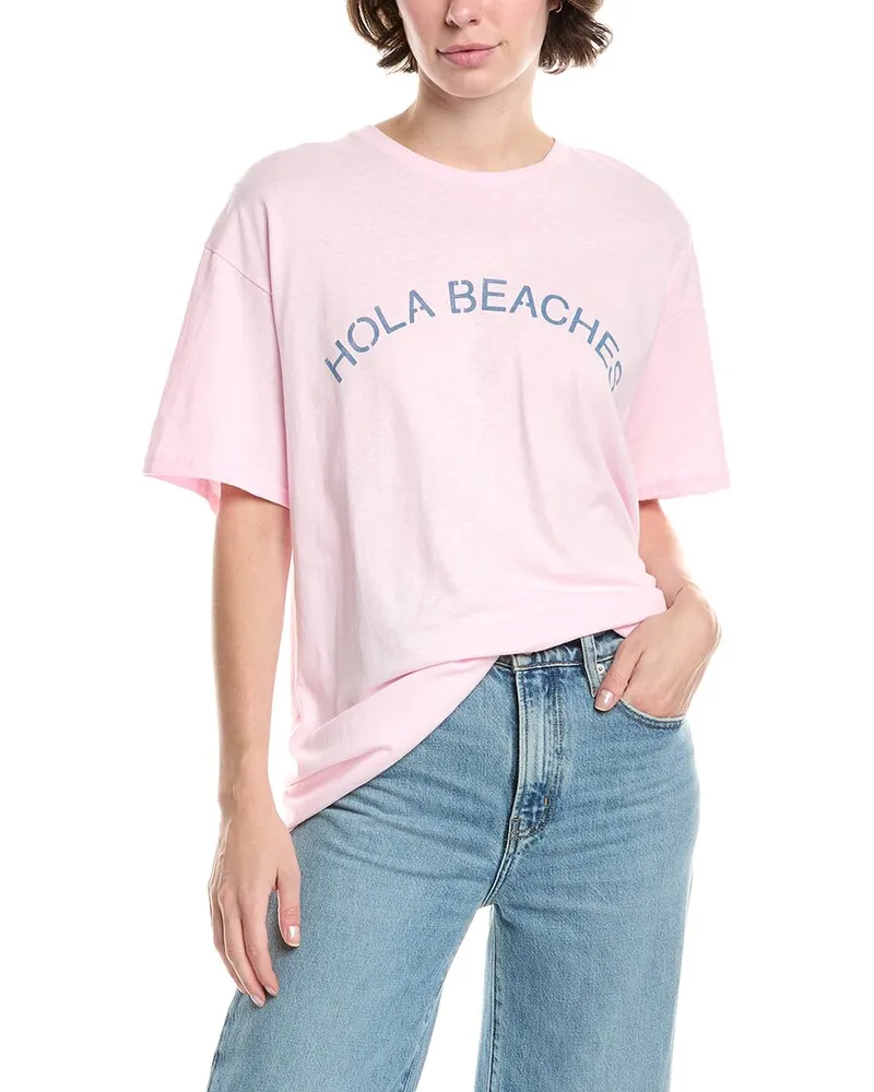 Junkfood Hola Beaches T-Shirt Pink