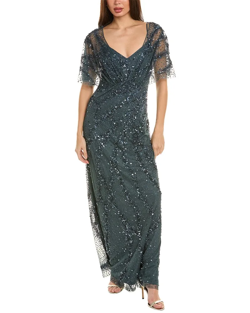 THEIA Embellished Gown Blue