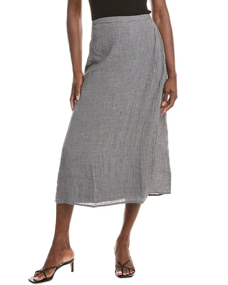 Eileen Fisher Linen Wrap Skirt Gray