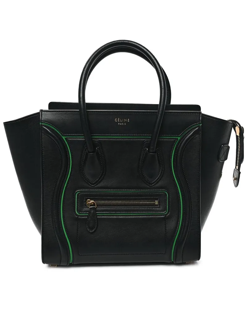 Celine Black Green Smooth Leather Smooth Micro Luggage (Authentic Pre-Loved Nocolor