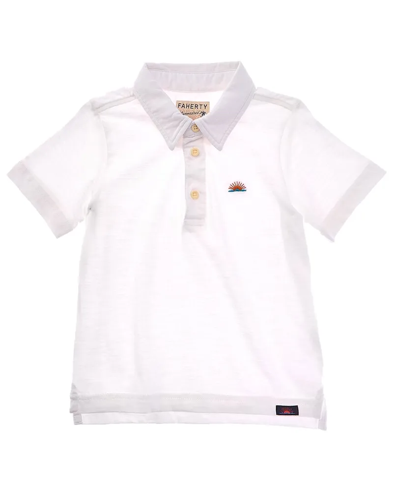 Faherty Sunwashed Polo Shirt White
