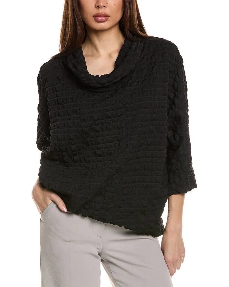 Joseph Ribkoff Puckered Tunic Top Black